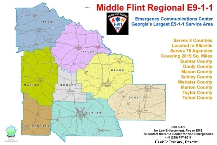 Middle Flint Regional E-9-1-1 Map